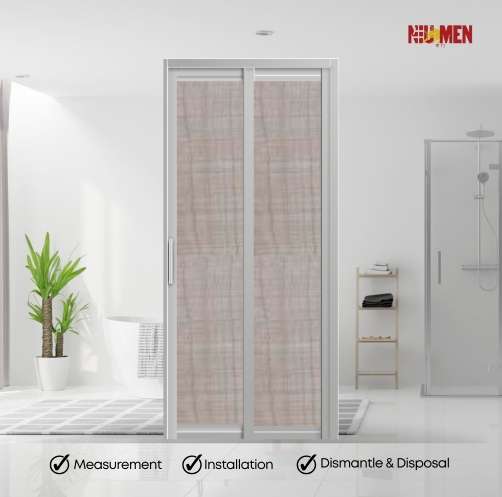 Aluminium Slide & Swing Toilet Door