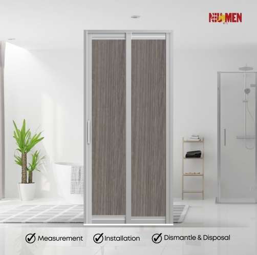 Aluminium Slide & Swing Toilet Door