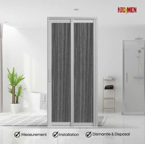 Aluminium Slide & Swing Toilet Door