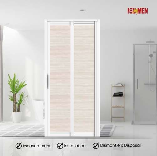 Aluminium Slide & Swing Toilet Door