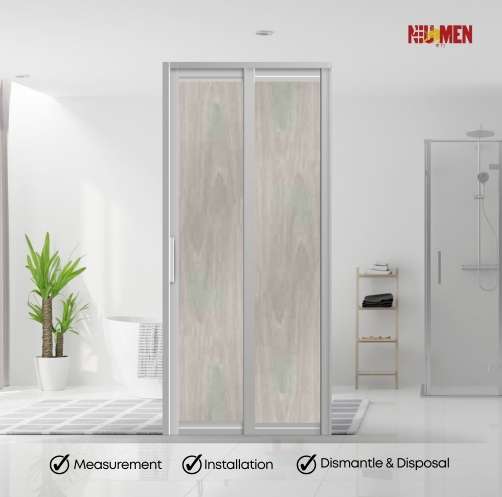 Aluminium Slide & Swing Toilet Door