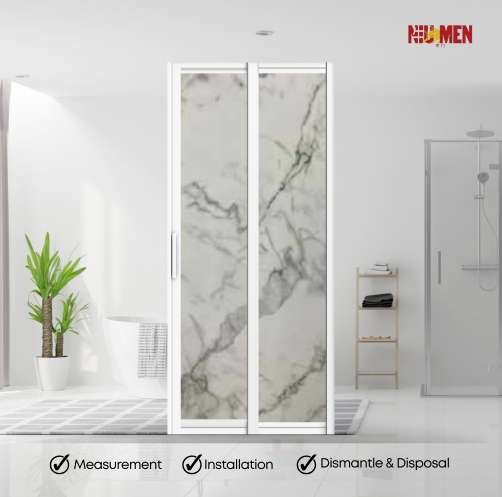 Aluminium Slide & Swing Toilet Door