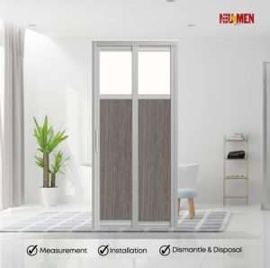 Aluminium Slide & Swing Toilet Door