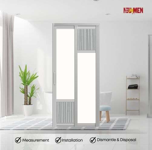 Aluminium Slide & Swing Toilet Door