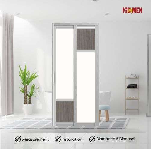Aluminium Slide & Swing Toilet Door