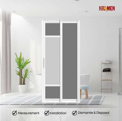 Aluminium Slide & Swing Toilet Door