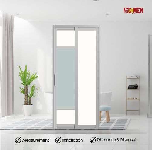 Aluminium Slide & Swing Toilet Door