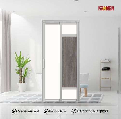 Aluminium Slide & Swing Toilet Door