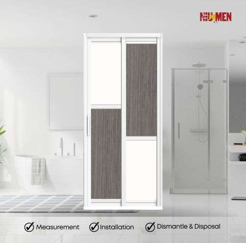 Aluminium Slide & Swing Toilet Door