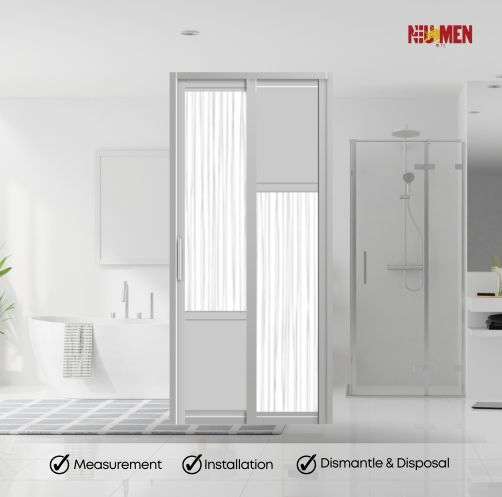 Aluminium Slide & Swing Toilet Door