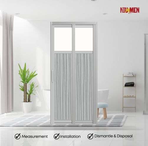 Aluminium Slide & Swing Toilet Door