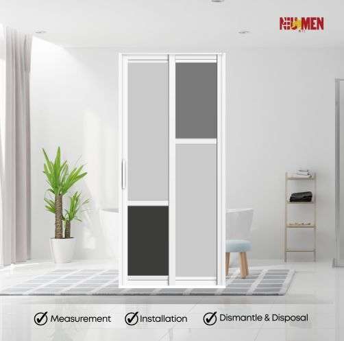 Aluminium Slide & Swing Toilet Door