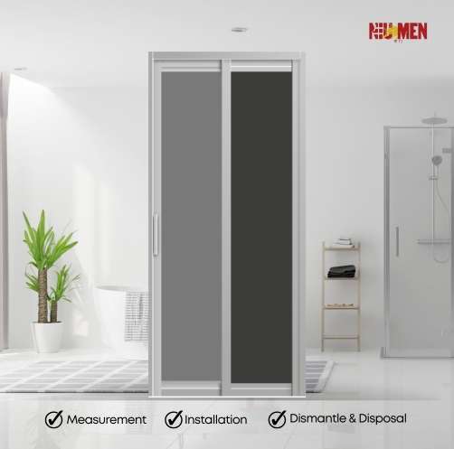 Aluminium Slide & Swing Toilet Door