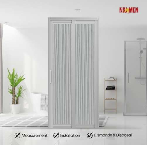 Aluminium Slide & Swing Toilet Door