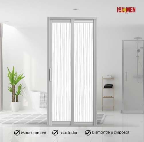 Aluminium Slide & Swing Toilet Door