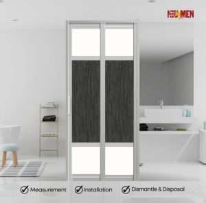 Aluminium Slide & Swing Toilet Door