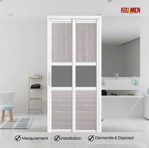 Aluminium Slide & Swing Toilet Door