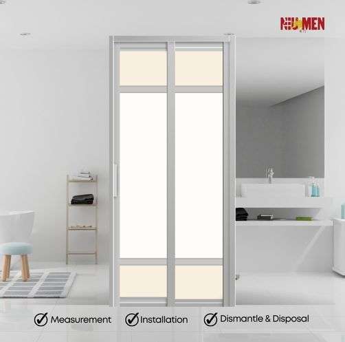 Aluminium Slide & Swing Toilet Door
