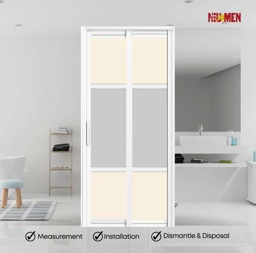 Aluminium Slide & Swing Toilet Door