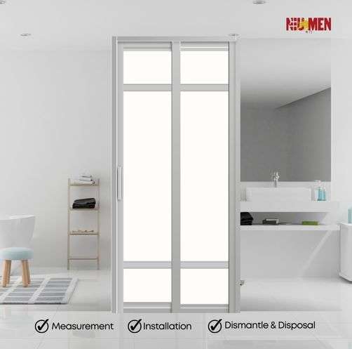 Aluminium Slide & Swing Toilet Door