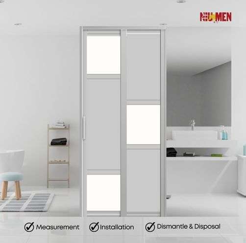 Aluminium Slide & Swing Toilet Door