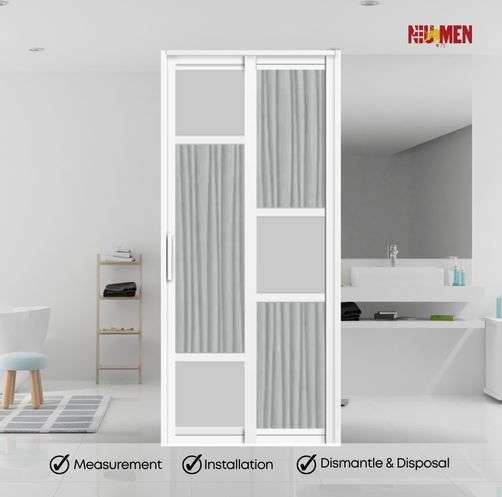 Aluminium Slide & Swing Toilet Door