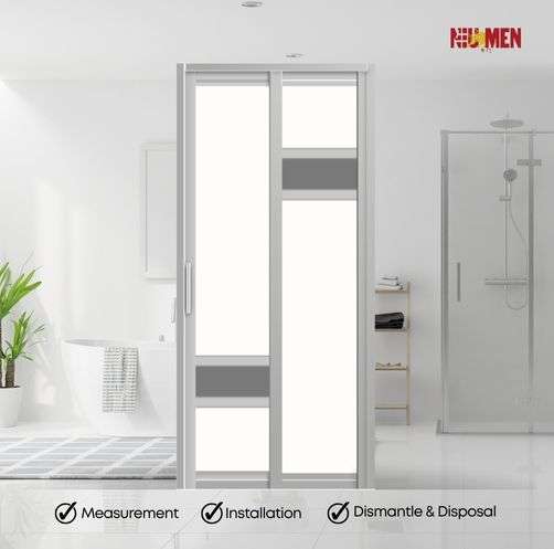 Aluminium Slide & Swing Toilet Door