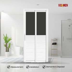 Aluminium Slide & Swing Louver Toilet Door