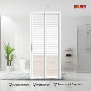 Aluminium Slide & Swing Louver Toilet Door