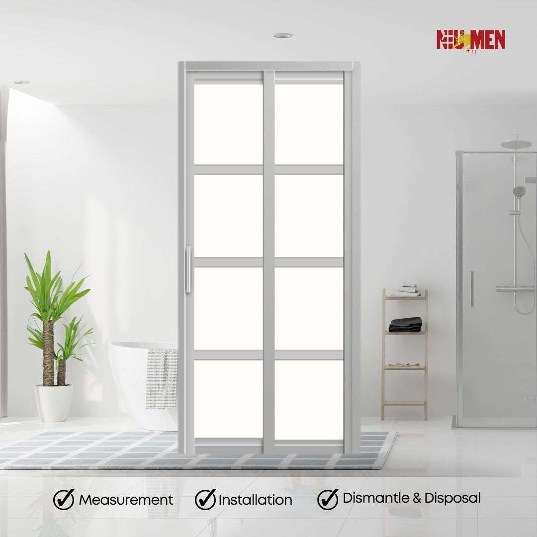Aluminium Slide & Swing Toilet Door