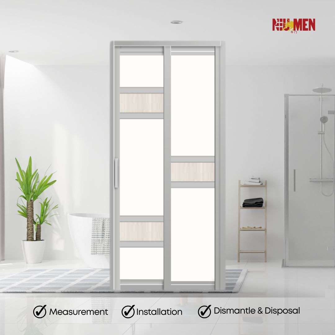 Aluminium Slide & Swing Toilet Door