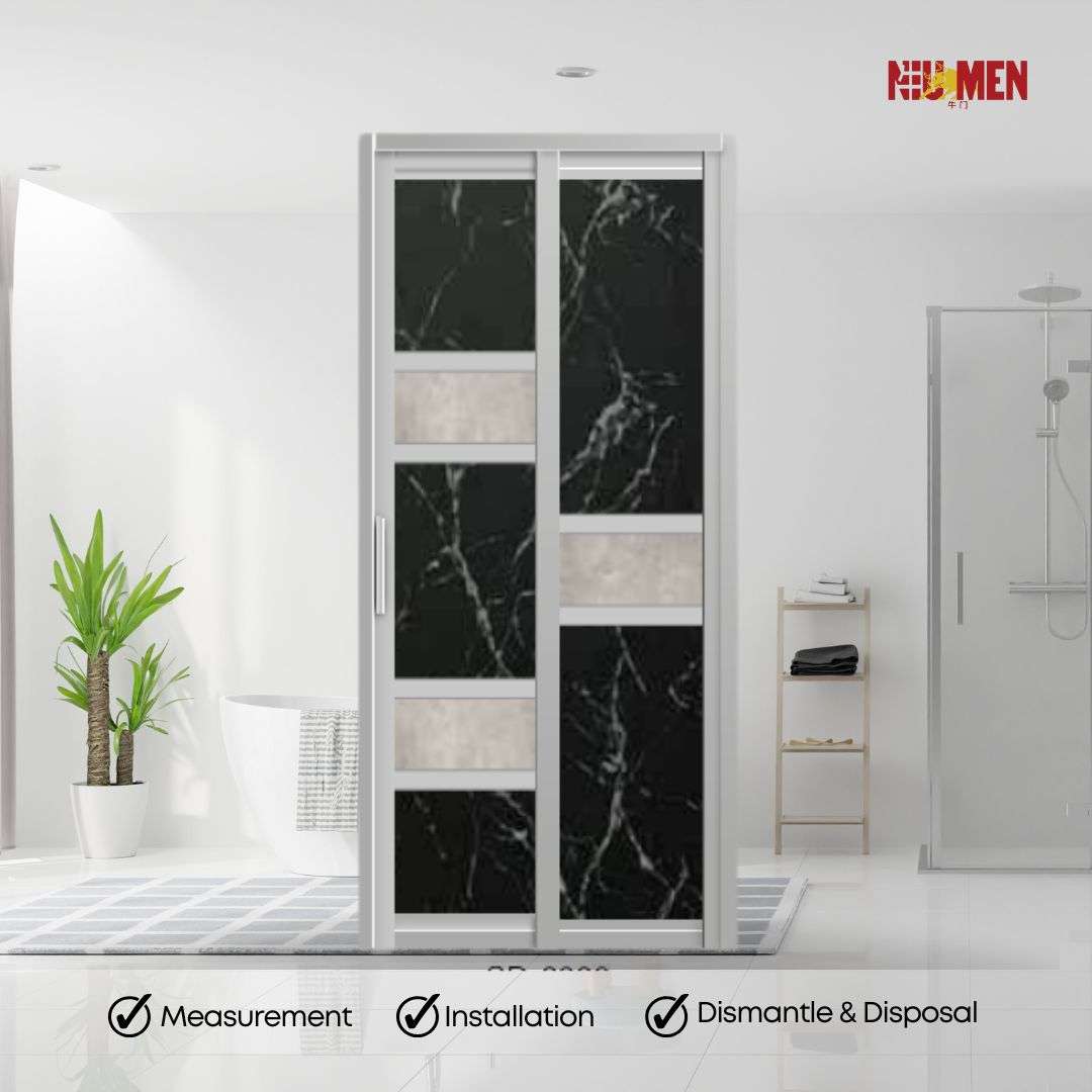 Aluminium Slide & Swing Toilet Door