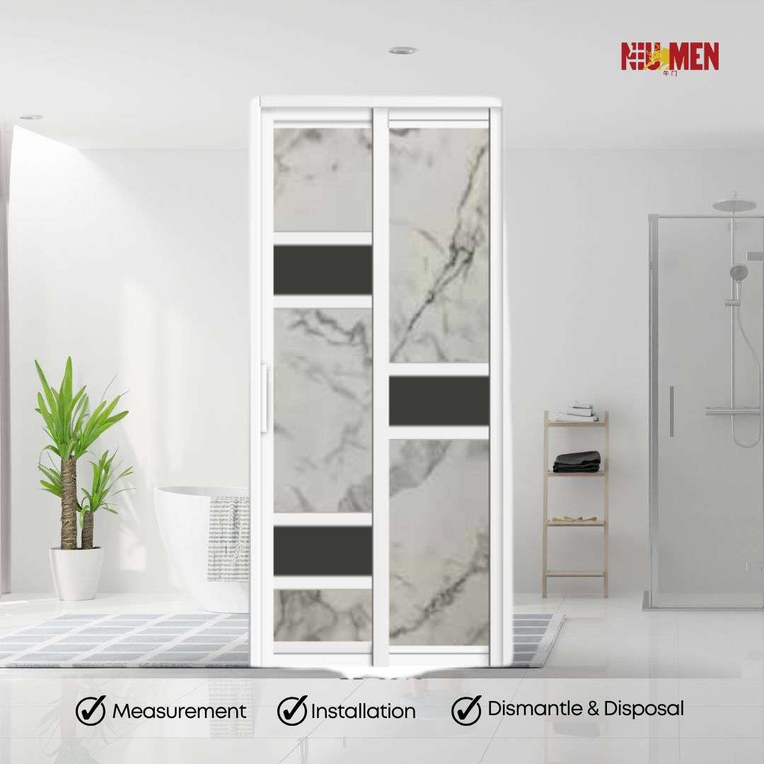 Aluminium Slide & Swing Toilet Door