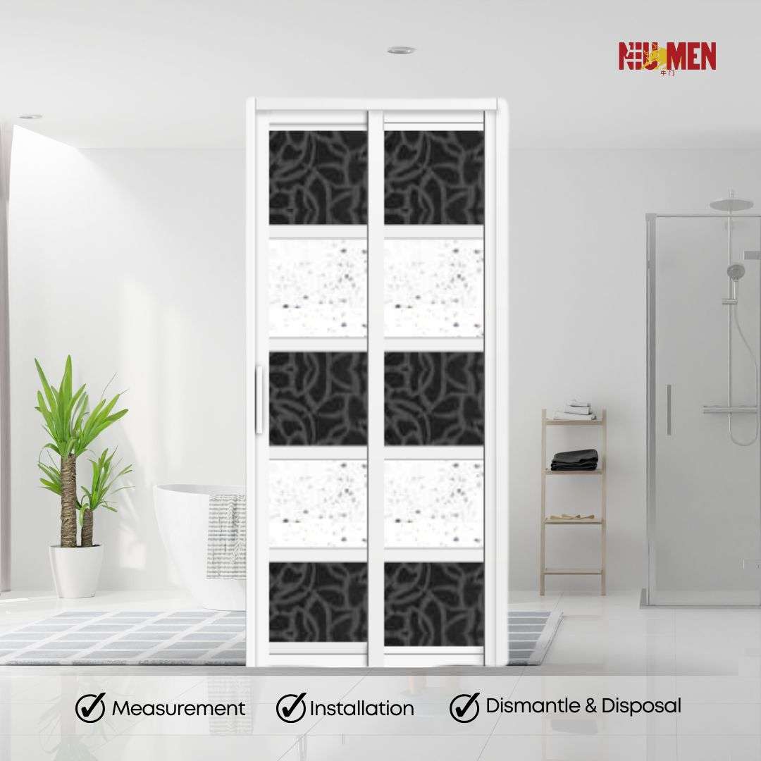 Aluminium Slide & Swing Toilet Door