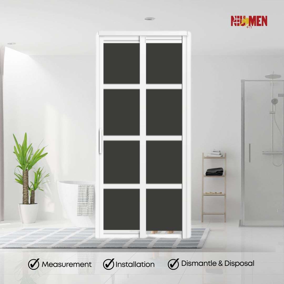 Aluminium Slide & Swing Toilet Door