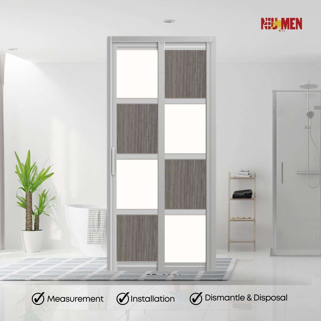 Aluminium Slide & Swing Toilet Door