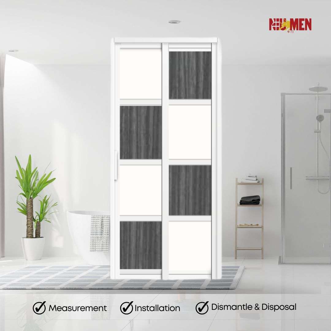 Aluminium Slide & Swing Toilet Door