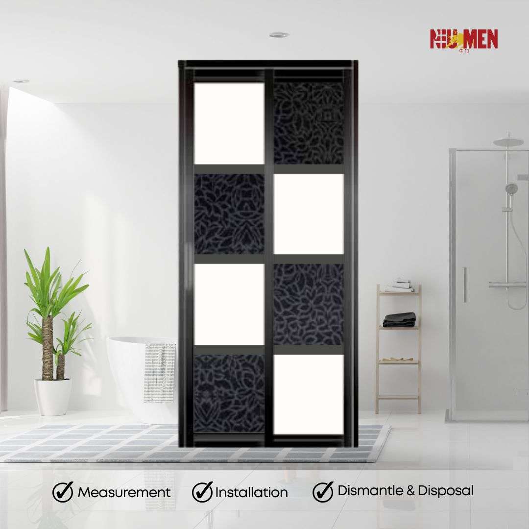 Aluminium Slide & Swing Toilet Door