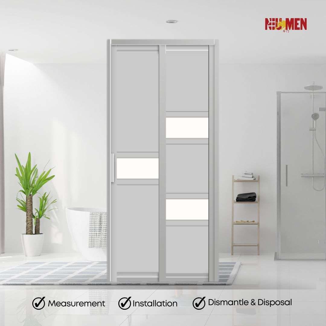 Aluminium Slide & Swing Toilet Door