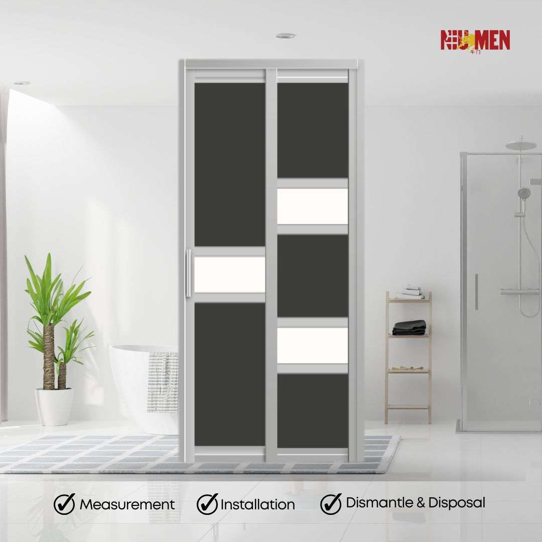 Aluminium Slide & Swing Toilet Door