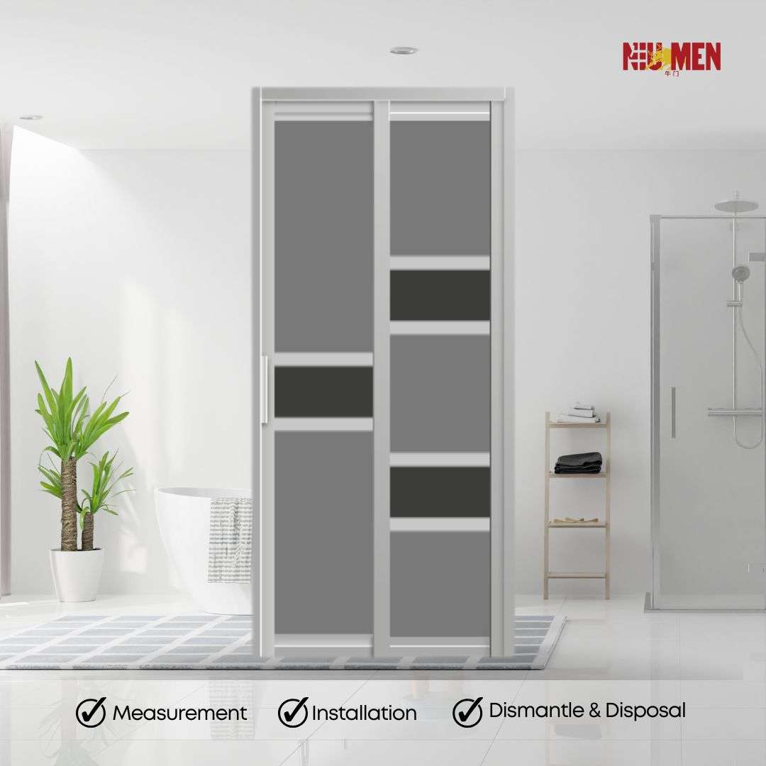 Aluminium Slide & Swing Toilet Door