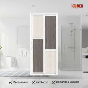 Aluminium Slide & Swing Toilet Door