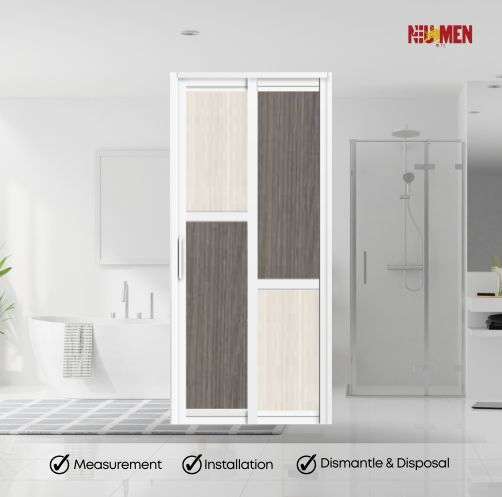 Aluminium Slide & Swing Toilet Door