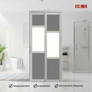 Aluminium Slide & Swing Toilet Door