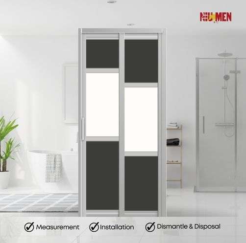 Aluminium Slide & Swing Toilet Door