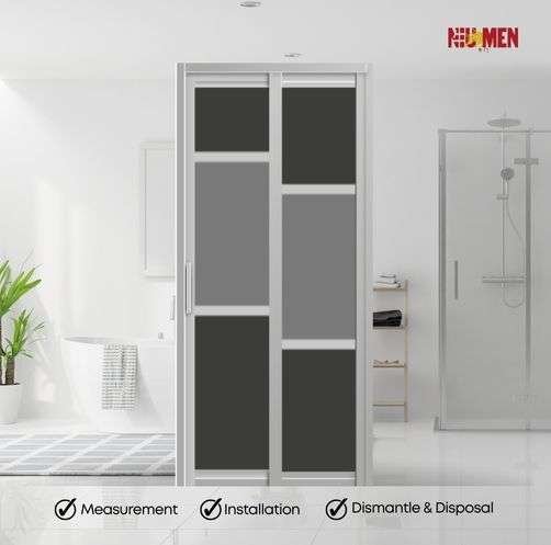 Aluminium Slide & Swing Toilet Door