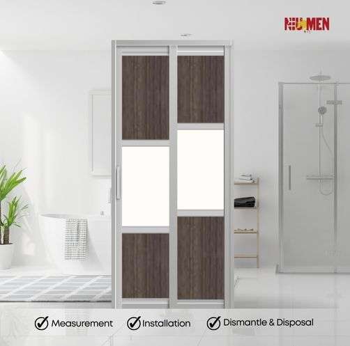 Aluminium Slide & Swing Toilet Door