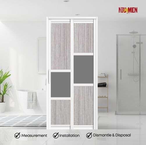 Aluminium Slide & Swing Toilet Door