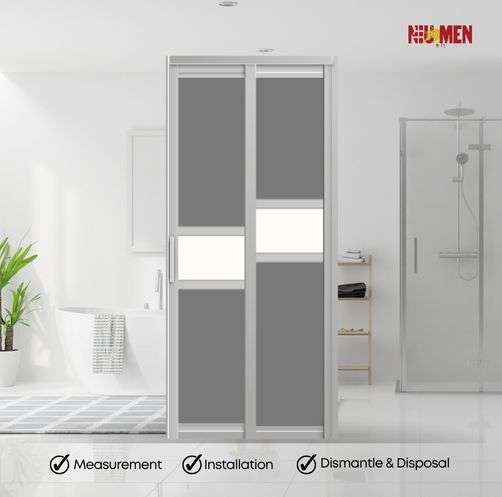 Aluminium Slide & Swing Toilet Door