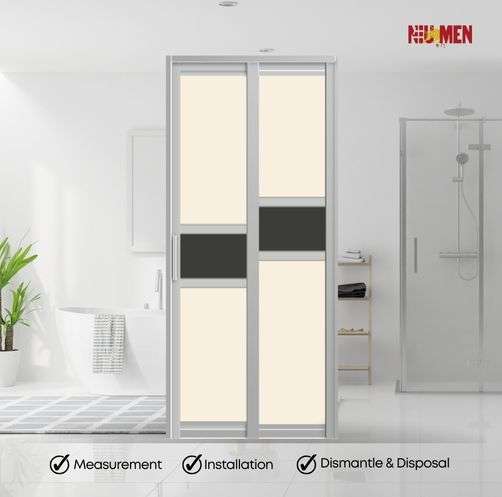 Aluminium Slide & Swing Toilet Door